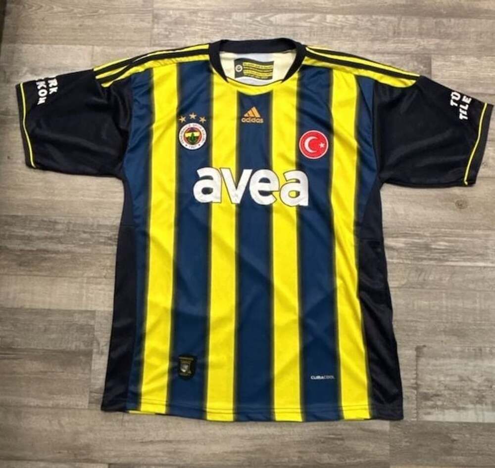Adidas Fenerbahce Home Soccer 2008-2009 Jersey Size L Blue Yellow